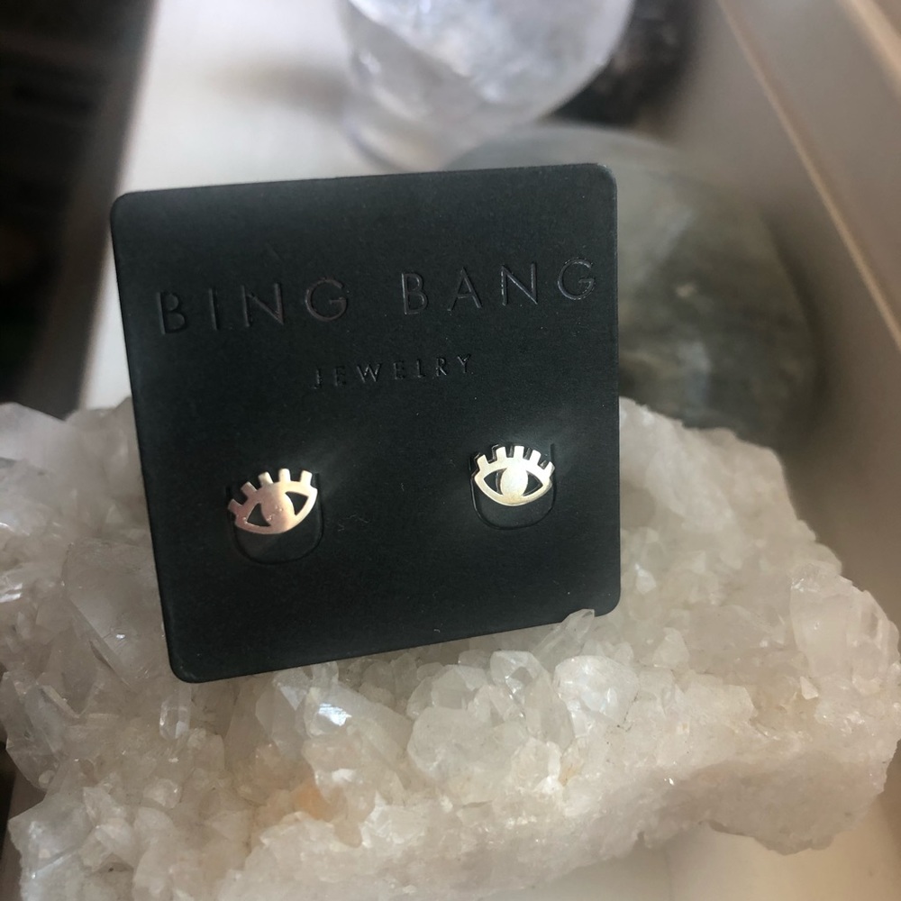 Sterling Silver Eye Earrings Studs 925. NEW. - Picture 2 of 4